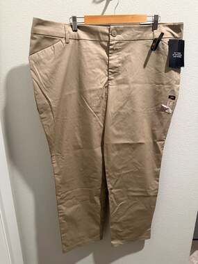 Lee Wrinkle Free Straight Leg Pants 20W Petite Flax
